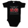 Body Rock pour bébé à l'effigie du groupe AC/DC. Le body est noir avec le logo rouge.
