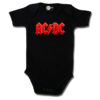 Body bébé AC/DC noir avec logo rouge