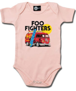 Body bébé Foo Fighters rose avec un van