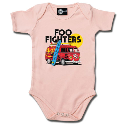 Body bébé Foo Fighters rose avec un van