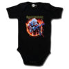 Body bébé Iron Maiden noir avec flammes