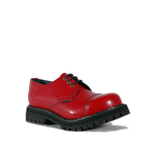 Chaussures coquées rouges 3 trous