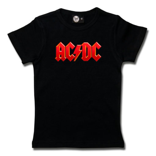 T-shirt AC/DC (ACDC) noir pour fille (logo rouge)