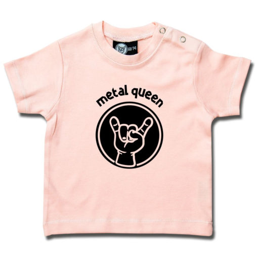 T-shirt bébé Metal Queen rose pour fille