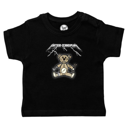 T-shirt bébé Metallica (Enter Sandman) noir avec un ourson