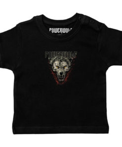 T-shirt bébé Powerwolf noir avec tête de loup