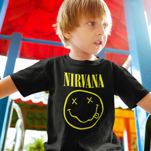 T-shirt Nirvana pour enfant (avec le smiley jaune)
