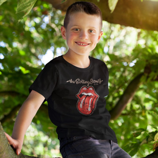 T-shirt rolling Stones pour enfant avec le logo (langue)