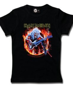 T shirt rock Iron Maiden noir pour fille