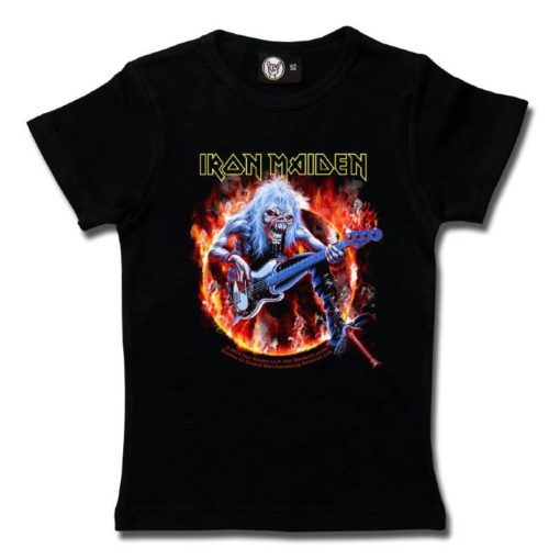 T shirt rock Iron Maiden noir pour fille