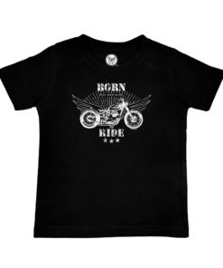 T-shirt moto pour enfant "Born to ride" noir