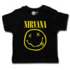 T-shirt Nirvana pour bébé (noir avec logo jaune du groupe)