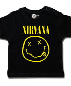 T-shirt Nirvana pour bébé (noir avec logo jaune du groupe)