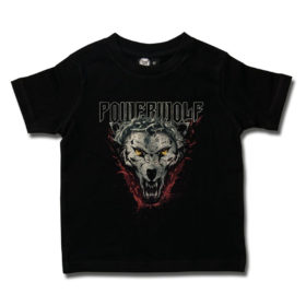 T-shirt POWERWOLF (tête de loup) pour enfant (noir)
