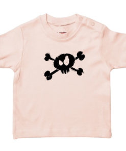 T-shirt tête de mort rose pour bébé