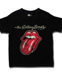 T-shirt Rolling Stones pour enfant de couleur noir avec la langue tirée