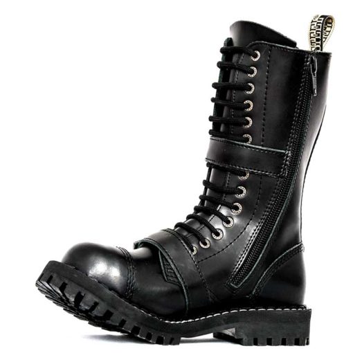 Chaussures montantes coquées noires (face interne de la boot)
