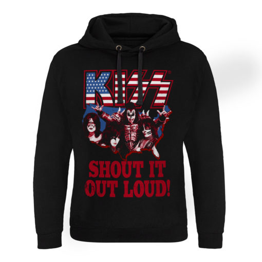 Sweat à capuche du groupe de rock KISS "Shout It Out Loud" de couleur noire