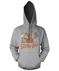 Sweat à capuche Team Scooby Doo de couleur Gris Chiné