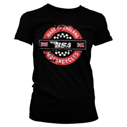 T-Shirt B.S.A. - Made In England pour Femme de couleur Noir