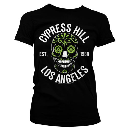 T-Shirt Cypress Hill - Sugar Skull pour Femme de couleur Noir