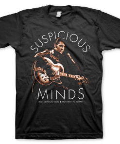T-Shirt Elvis Presley - Suspicious Minds de couleur Noir