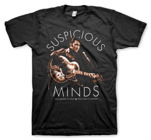 T-Shirt Elvis Presley - Suspicious Minds de couleur Noir