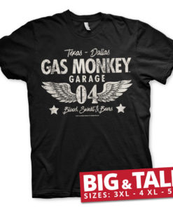 T-shirt Gas Monkey Garage 04-WINGS Big & Tall  grandes Tailles de couleur Noir