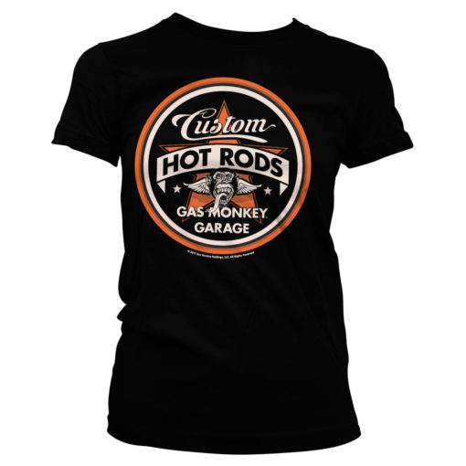 T-Shirt Gas Monkey Garage Custom Hot Rods pour Femme de couleur Noir