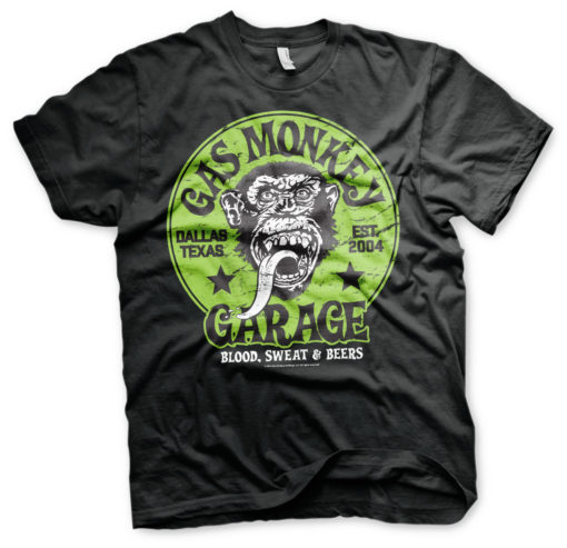 T-shirt Gas Monkey Garage noir avec le logo vert