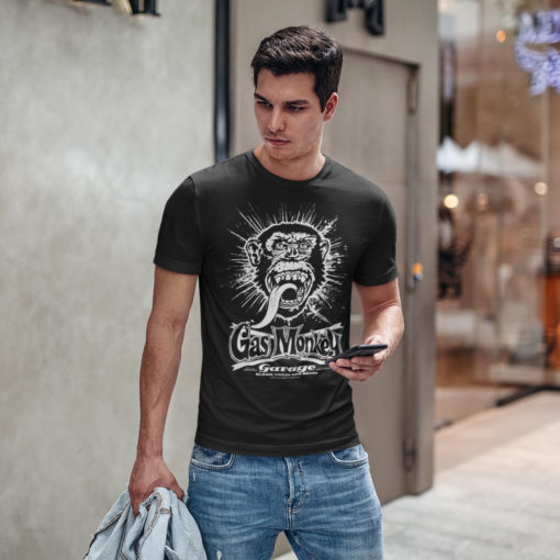 T-shirt Gast Monkey Garage noir pour homme