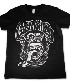 T-Shirt Gas Monkey Garage pour enfant avec une tête de singe et de couleur noir