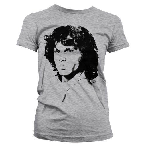T-Shirt Jim Morrison Portrait pour Femme de couleur Gris Chiné