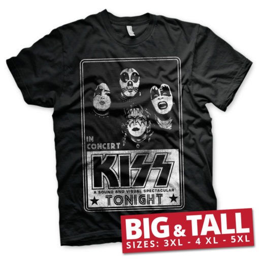 T-shirt KISS In Concert Poster Big & Tall  grandes Tailles de couleur Noir