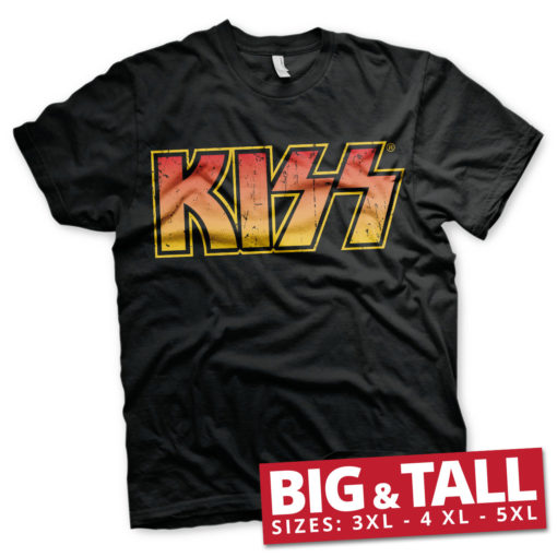 T-shirt KISS Logotype grandes Tailles de couleur Noir