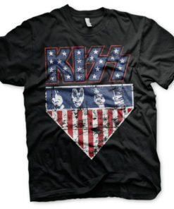 T-Shirt KISS Stars & Stripes de couleur Noir