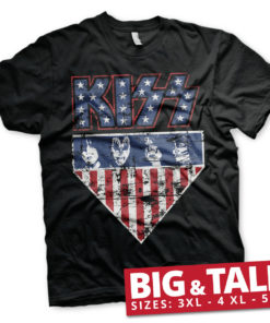 T-shirt KISS Stars & Stripes grandes Tailles de couleur Noir