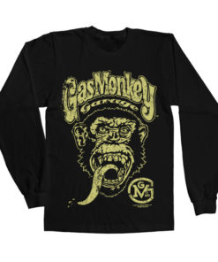 T-shirt manches longues Gas Monkey Garage Big Brand Logo de couleur Noir