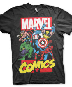 T-shirt Marvel Comics Heroes grandes Tailles de couleur Noir