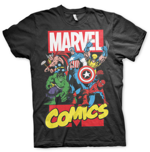 T-shirt Marvel Comics Heroes grandes Tailles de couleur Noir