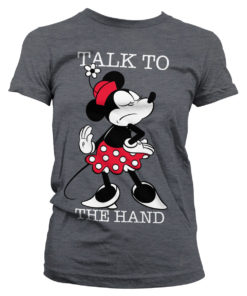 T-Shirt Minnie Mouse - Talk To The Hand pour Femme de couleur Gris Foncé