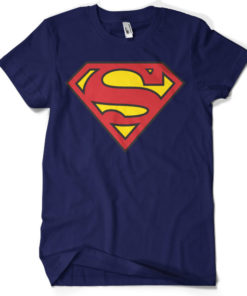 T-shirt Superman Shield grandes Tailles de couleur Bleu Nuit