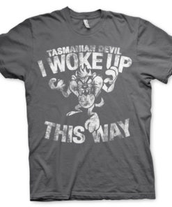 T-Shirt Tasmanian Devil - I Woke Up This Way de couleur Gris Foncé
