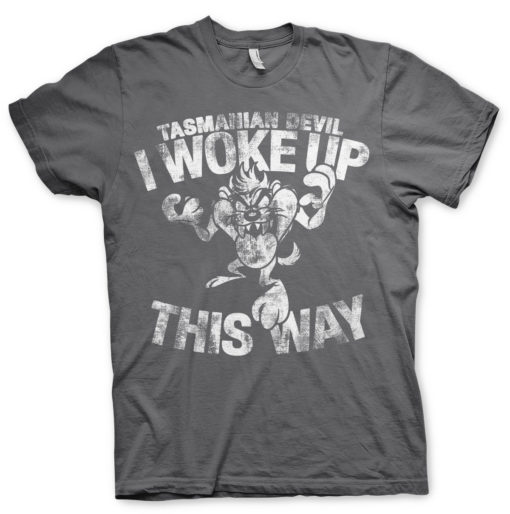T-Shirt Tasmanian Devil - I Woke Up This Way de couleur Gris Foncé