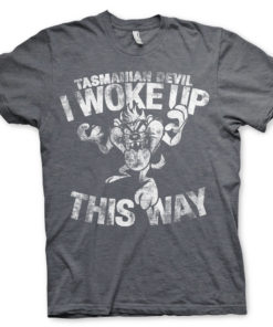 T-Shirt Tasmanian Devil - I Woke Up This Way de couleur Gris Sombre