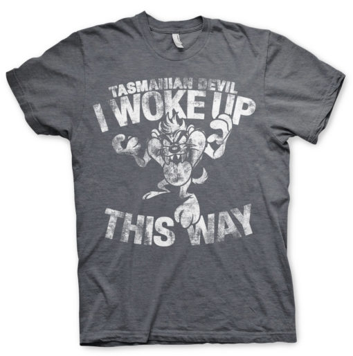 T-Shirt Tasmanian Devil - I Woke Up This Way de couleur Gris Sombre