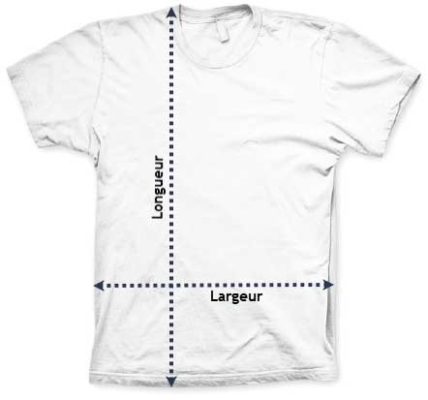 Taille de t-shirt (largeur et longueur)