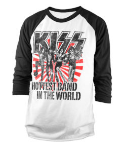 Tshirt manches longues KISS - Hottest Band In The World Baseball de couleur
