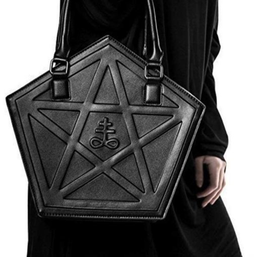 Sac gothique noir avec pentagram pour femme