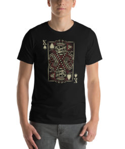 T-shirt roi de pique avec tête de mort (noir)